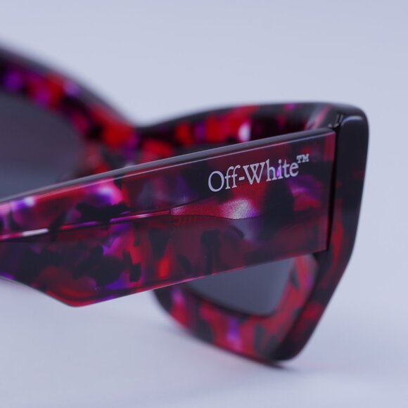 Off-White OERI137 AURORA 2907 Sunglasses Purple and Red Havana Cat Eye Frame main image 8